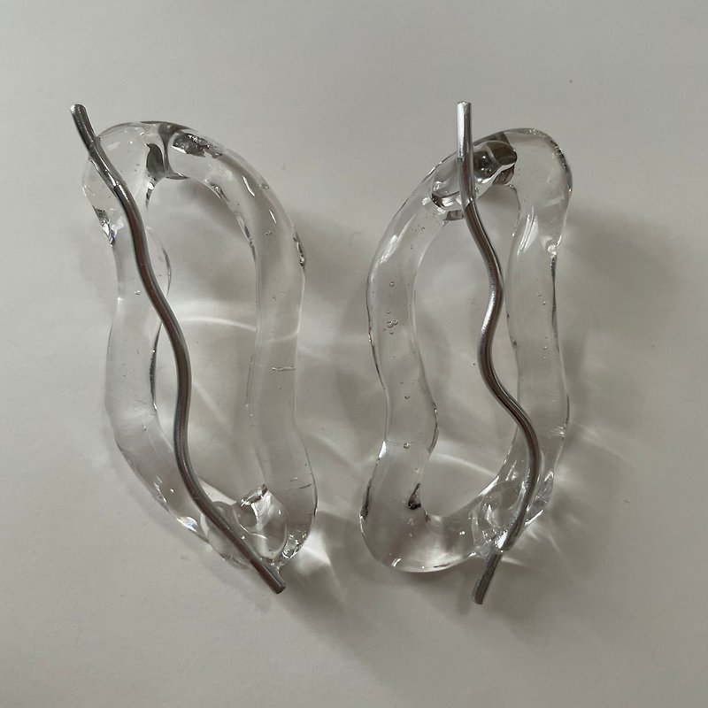 yurari - 耳環/耳夾 - 樹脂 透明