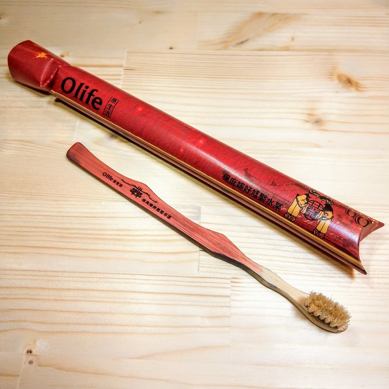 Olife original life natural handmade bamboo toothbrush [protection shelter series - protect the 妳 妳 marry a certain water] - Other - Bamboo Red
