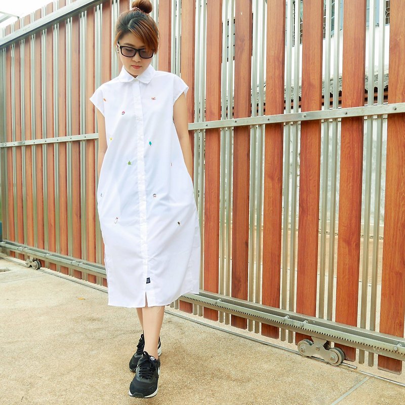 ⚡️Embroidery W.1 - 洋裝/連身裙 - 其他材質 白色