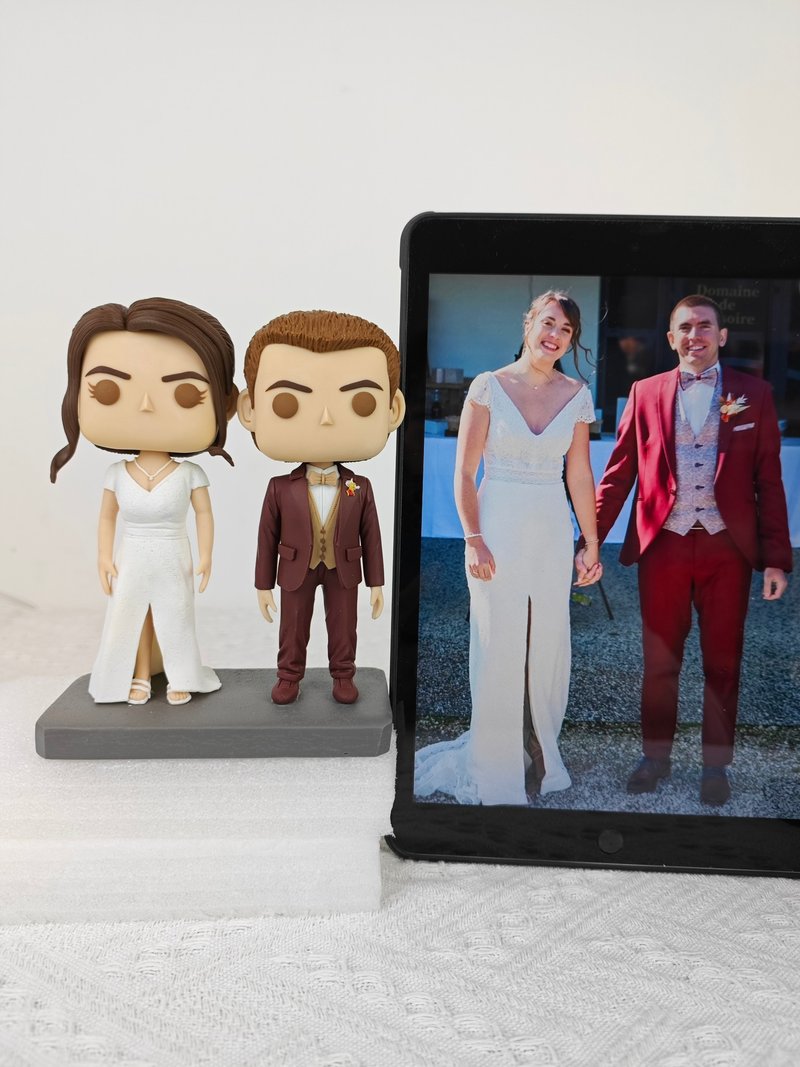客製化3D人像公仔 訂製手工Funko Pop情侶父母夫妻結婚週年禮物 - 公仔/玩偶 - 黏土 多色