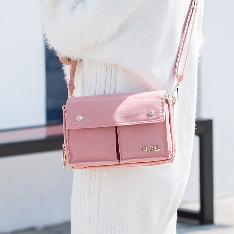 The Dude Brand Hong Kong girls oblique backpack dual shoulder bag Clutch Bags Ramble - Pink - Clutch Bags - Other Materials Pink
