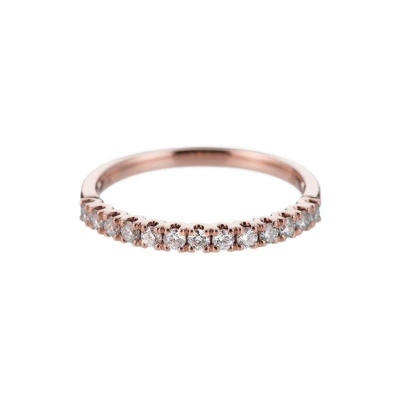 Classic Rose Gold diamond wire ring - แหวนทั่วไป - เครื่องเพชรพลอย สีแดง
