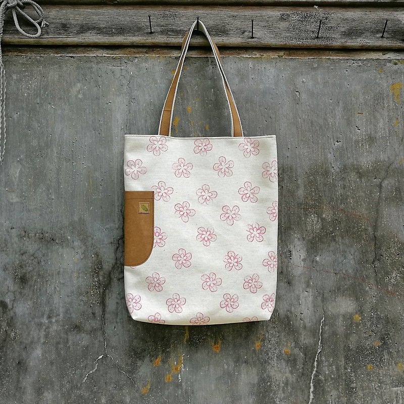 【Natural Seal Series】 pink banana leaf stalk tote bag - Messenger Bags & Sling Bags - Paper 