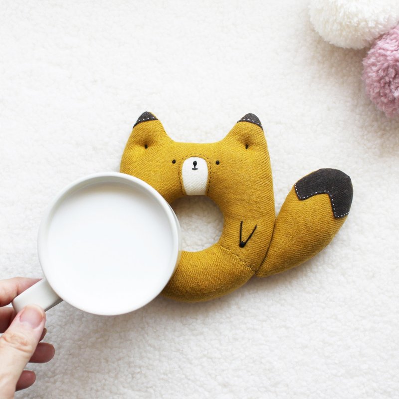 fox shaped donut coaster - Coasters - Cotton & Hemp Orange