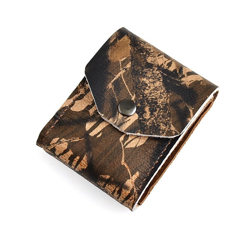 U6.JP6 handmade leather goods-imported camouflage leather / universal bag / card case / coin purse (for men and women) - Coin Purses - Genuine Leather Multicolor