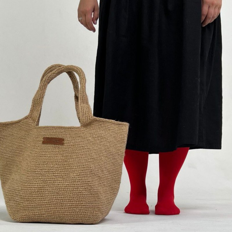 Crochet Jute Bag Crochet Tote Bag Crochet Shoulder Jute Bag Reusable Bag - 手提包/手提袋 - 環保材質 