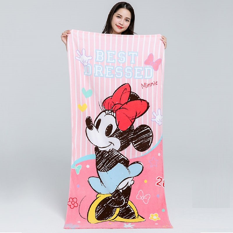 【ONEDER Wanda】Disney Disney Minnie pure cotton large bath towel Minnie Mouse - Towels - Cotton & Hemp 