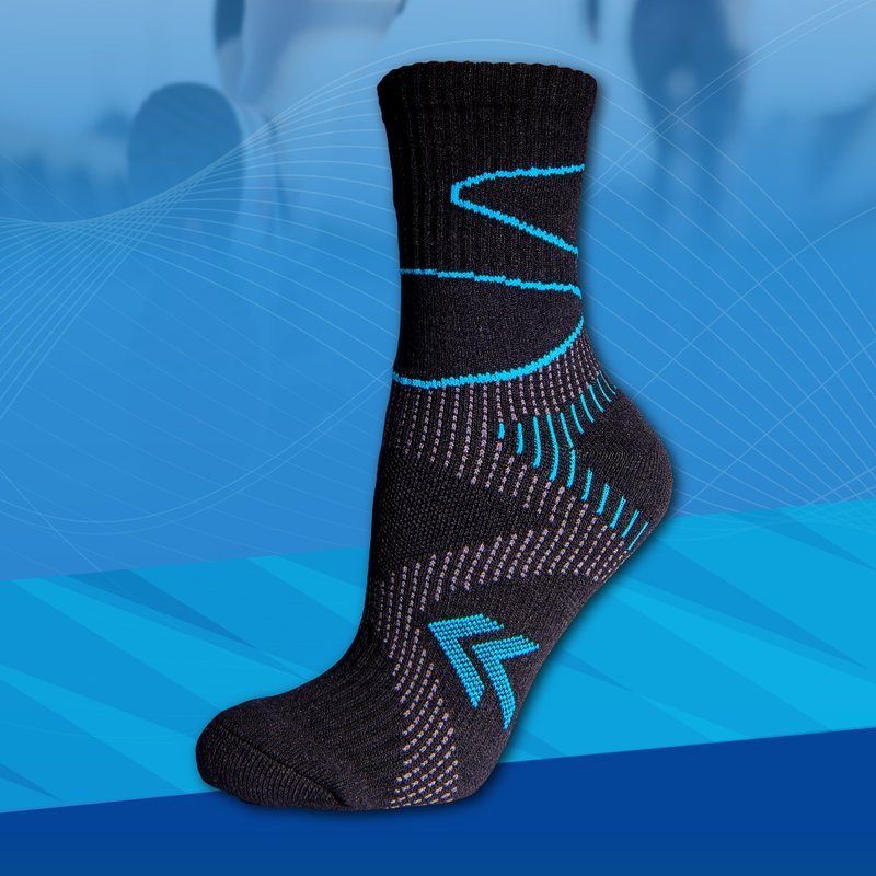 Antibacterial and deodorizing. Lightly pressurized mid-length men’s socks | Aqua Blue - Socks - Cotton & Hemp Blue