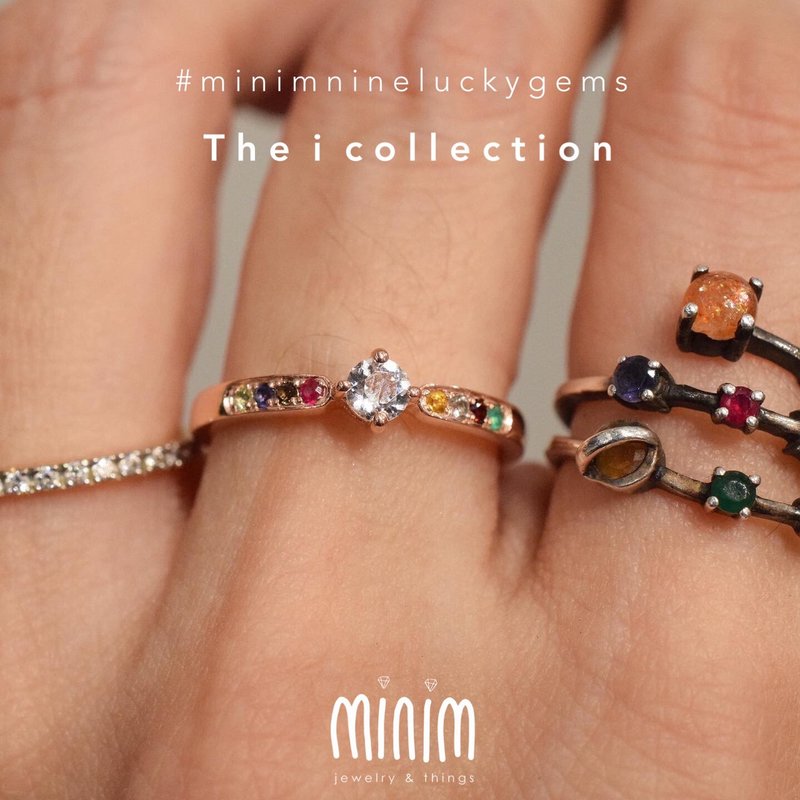 Noppakao 9 lucky gems ring #minim9luckygems #9luckygems R520 - 戒指 - 純銀 