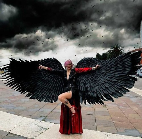 WorkShopMagicShow Angel wings, angel wings costume, black wings, black wings costume, black wings