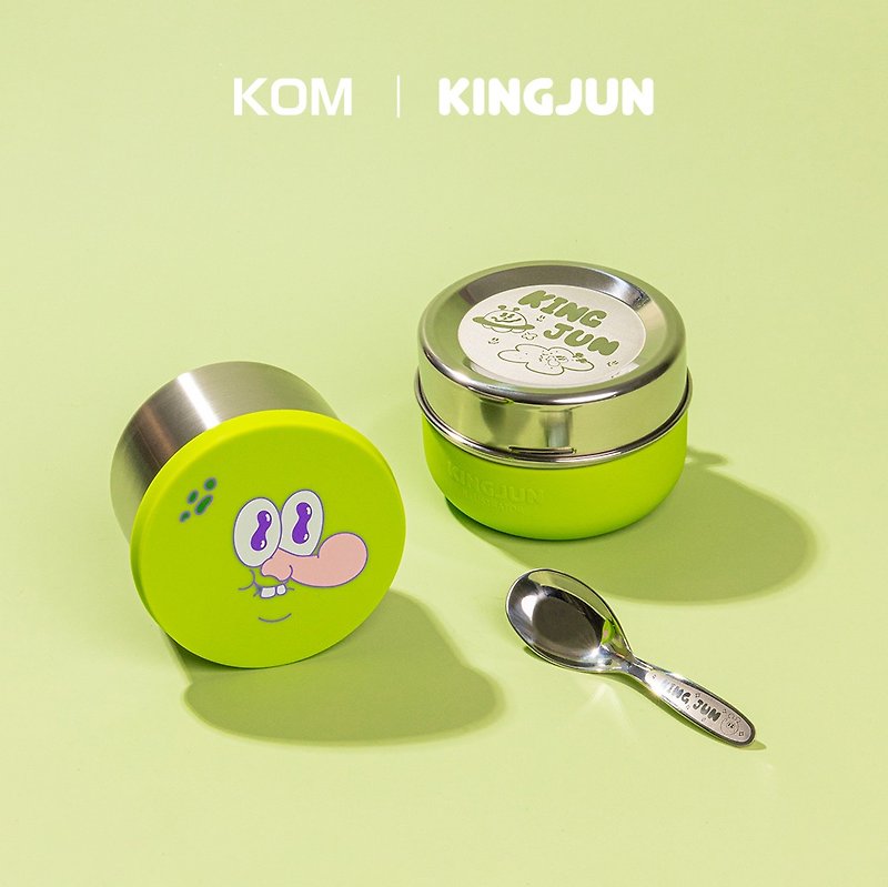 【KOMxKINGJUN】Co-branded microwaveable Stainless Steel lunch box-BT - Lunch Boxes - Silicone Green