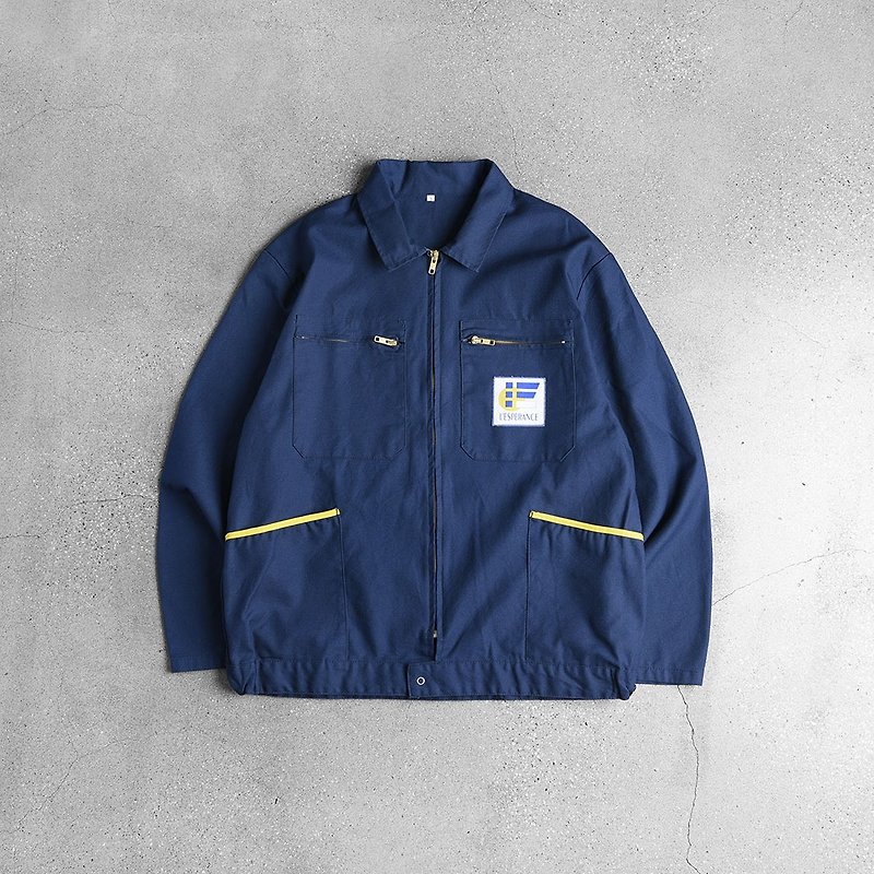 70-80s藍染工作夾克 / Vintage 古著 - 男夾克/外套 - 其他材質 藍色