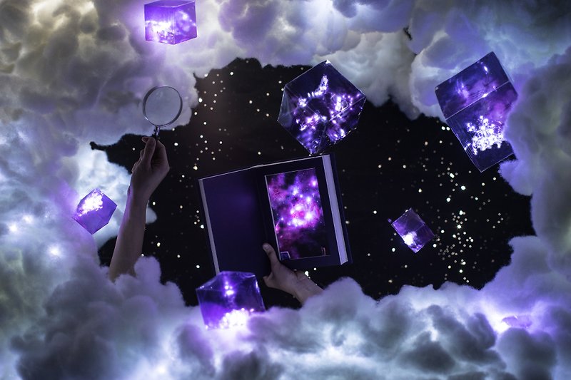 Gift【12 Constellation Series •  VIRGO】Starry Night Book Lamp - โคมไฟ - วัสดุอื่นๆ สีม่วง