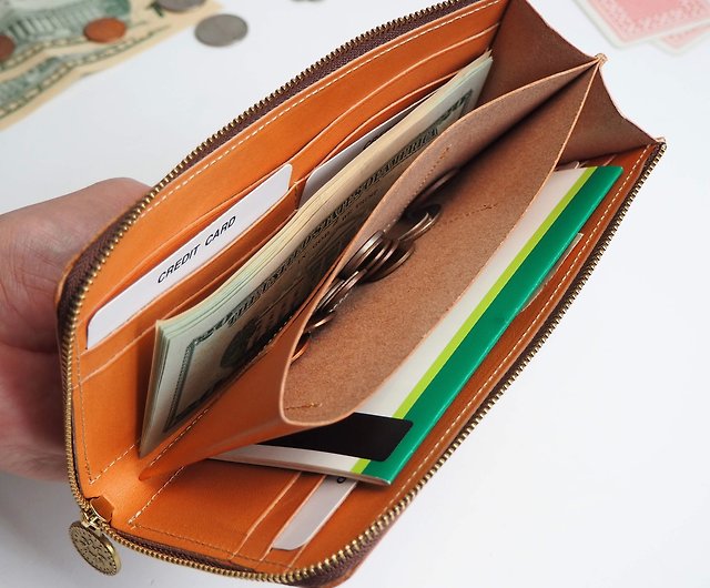 L-shaped zipper wallet / feminine tulip ILL-1156 - Shop HELI 