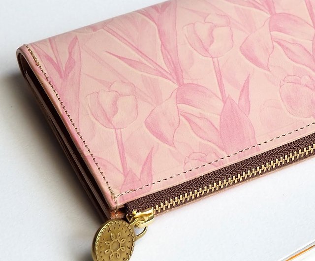 L-shaped zipper wallet / feminine tulip ILL-1156 - Shop HELI 