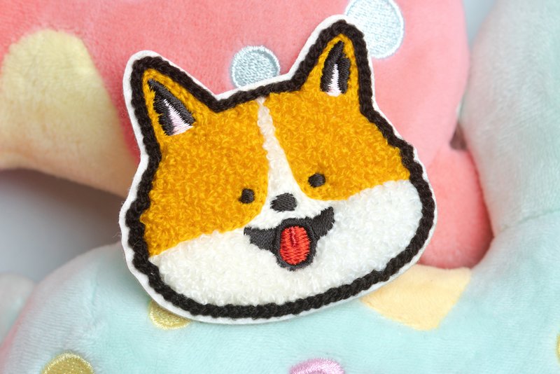 Embroidery sticker [Corgi] three-dimensional embroidery DND - สติกเกอร์ - เส้นใยสังเคราะห์ 