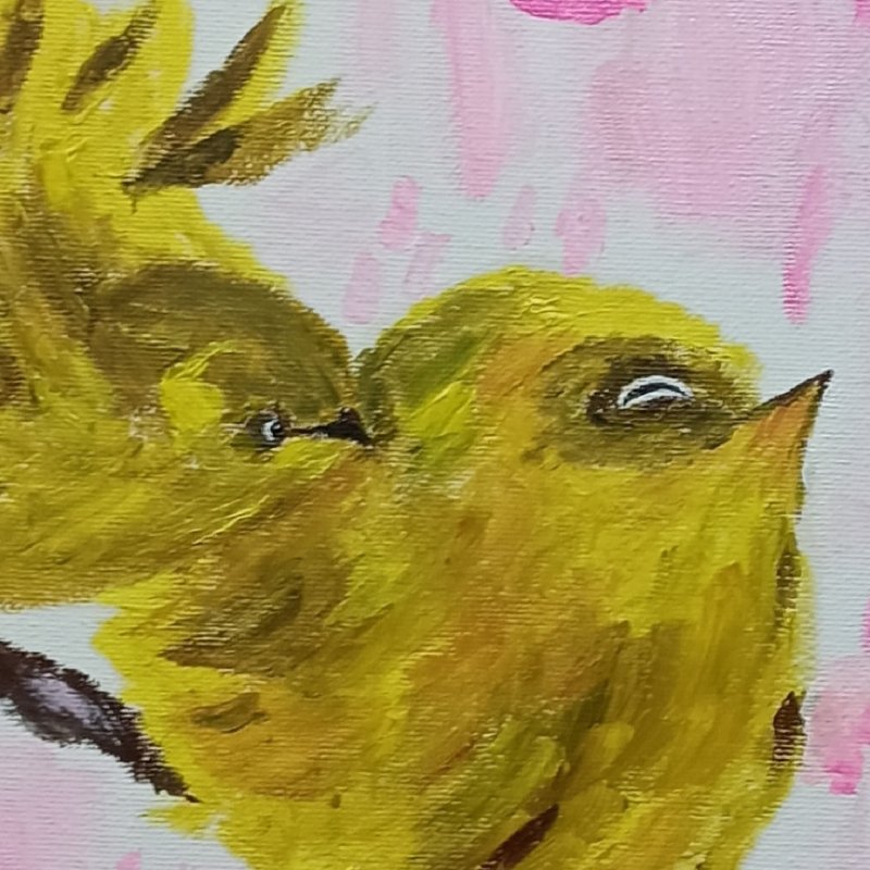 甜蜜依偎   原創油畫  獨一無二  立即擁有 - 壁貼/牆壁裝飾 - 棉．麻 