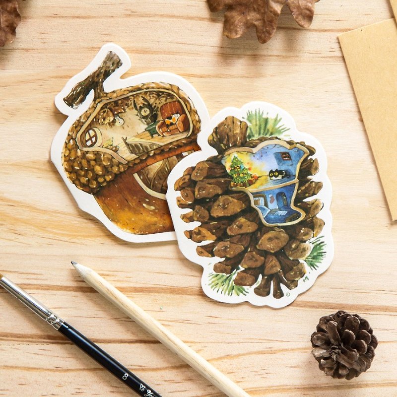afu universal card (2 in) / Acorn House x Pine Cone House - Cards & Postcards - Paper Brown