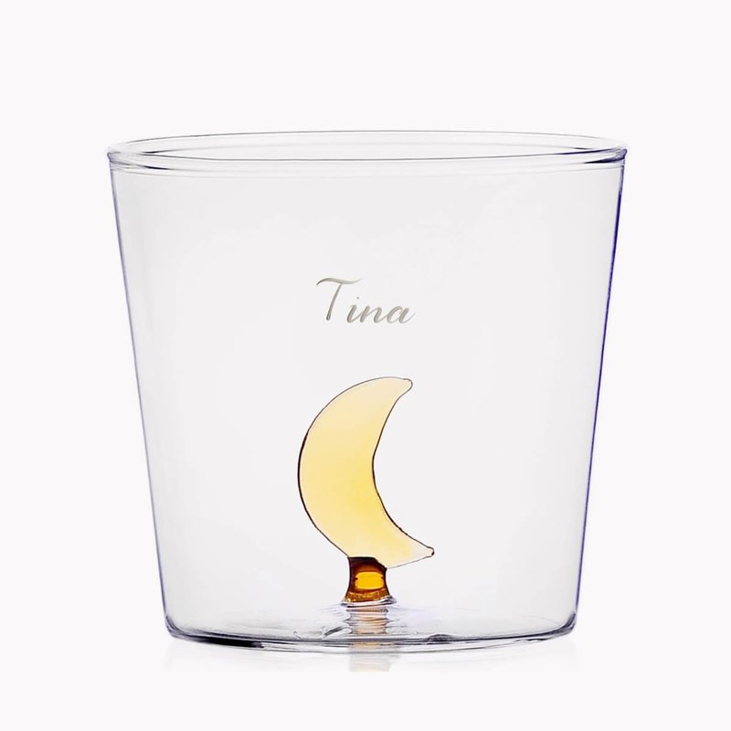 280cc【義大利Ichendorf】新月－綠野仙蹤Greenwood手工杯 - 玻璃杯 - 玻璃 黃色