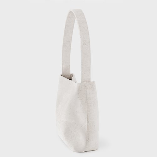 SIENA Minimal Bucket Bag - Pastel White (Cork/Vegan /Cruelty-free