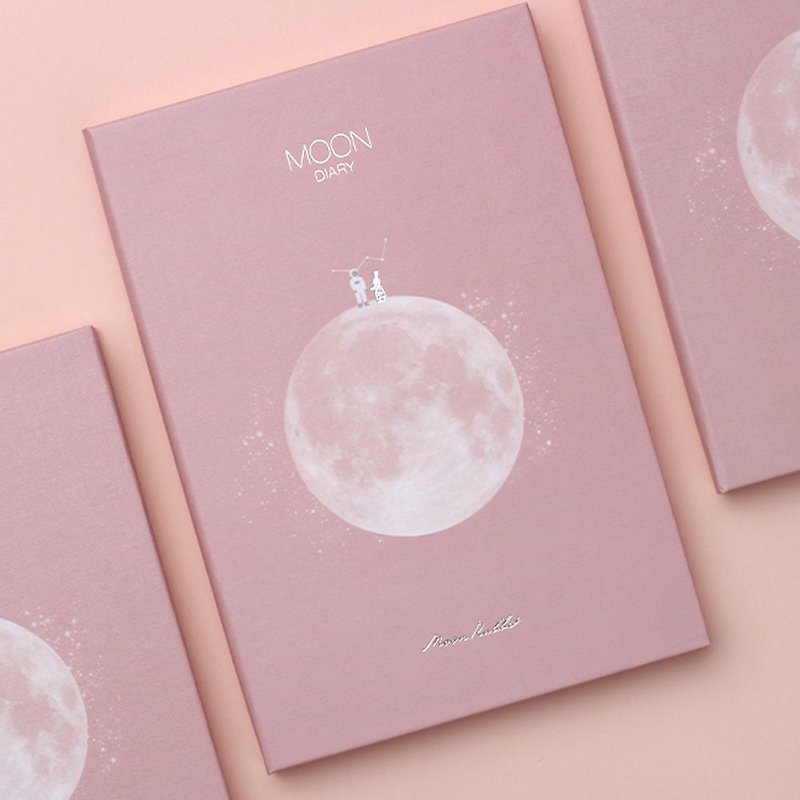 Dash and Dot Moon diary月亮萬年曆週誌-朝夕粉,DAD14237 - 筆記本/手帳 - 紙 粉紅色