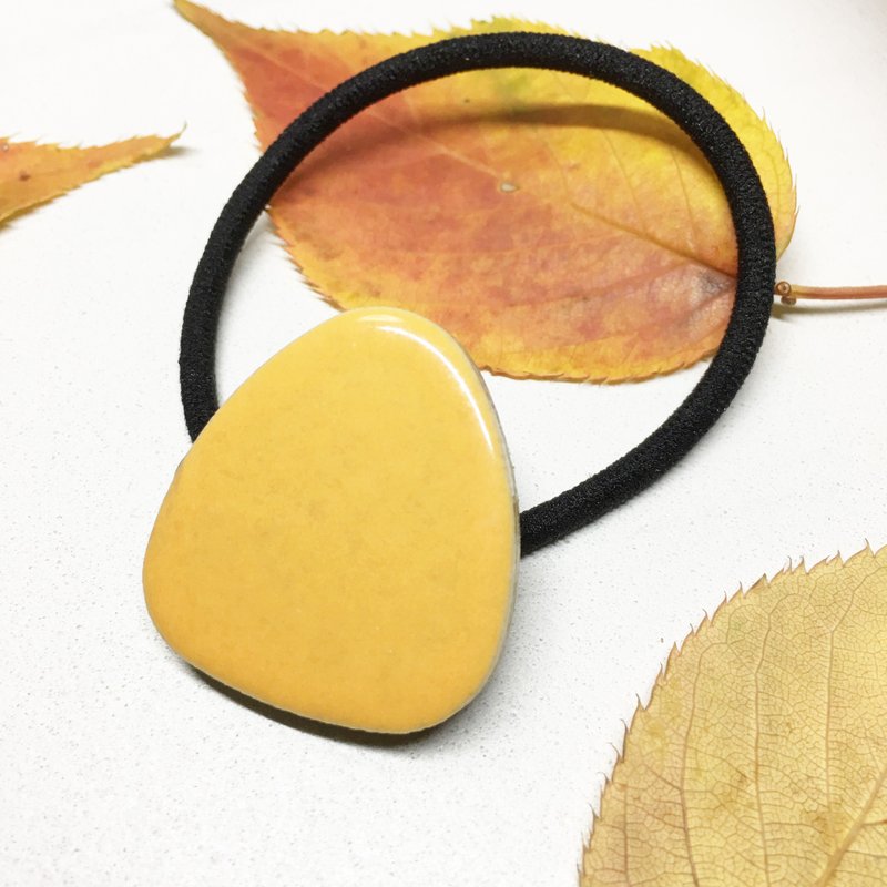 TH-28 磁器タイルのヘアゴム - 髮夾/髮圈 - 瓷 橘色