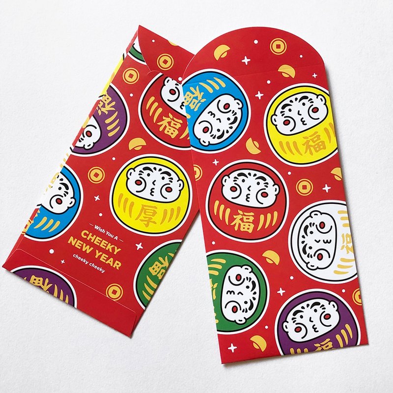 cheeky cheeky thick face 2024 New Year Japanese mascot thick Daruma Daruma Rishi envelope - ถุงอั่งเปา/ตุ้ยเลี้ยง - กระดาษ ขาว