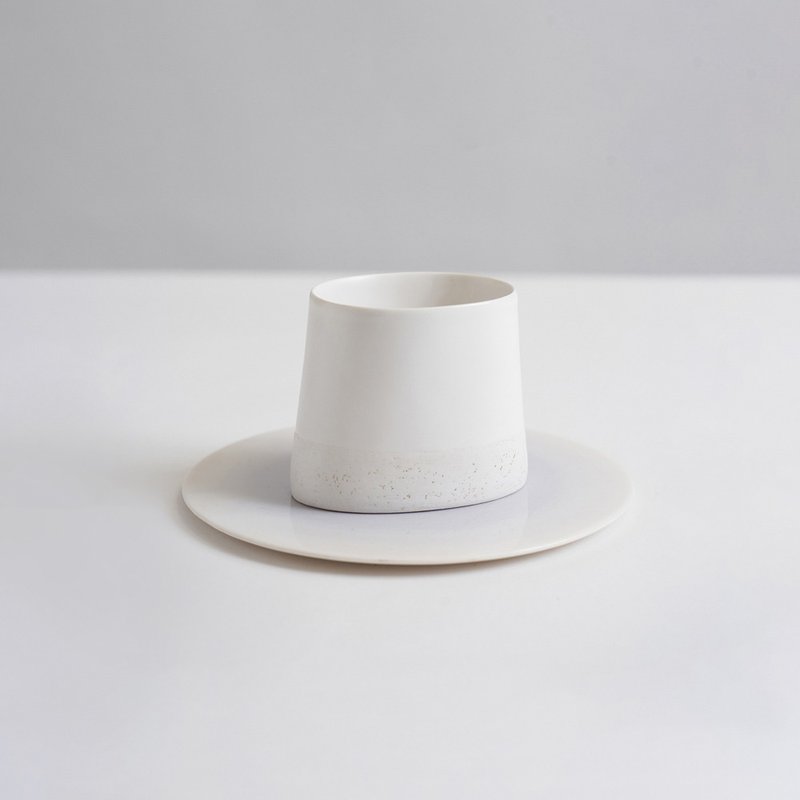 【3,co】Pocket cup and saucer set (2 pieces) - two options to choose from - Mugs - Porcelain White