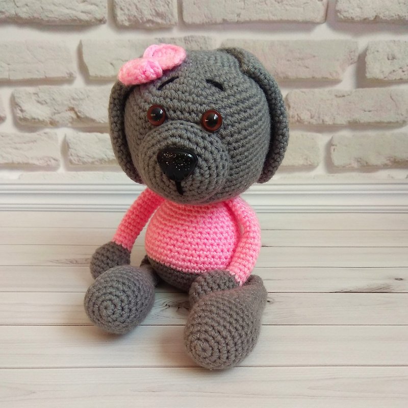 Small toy dog 9,4 inches, souvenir dog - Kids' Toys - Cotton & Hemp Pink