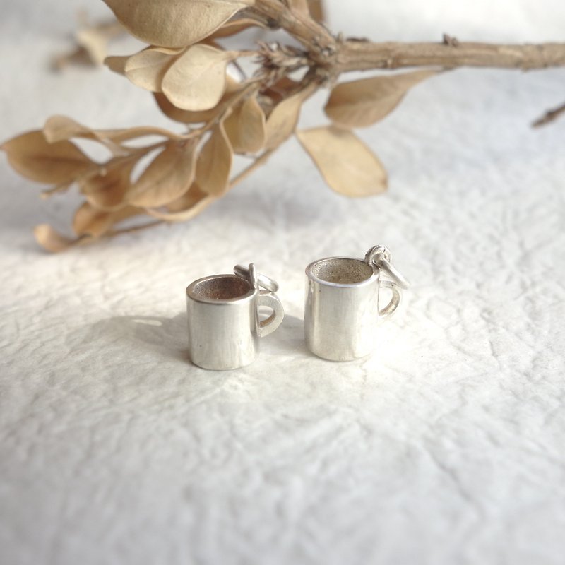 Sterling Silver-Large and Small Mini Mug Pendant (choose one) - Necklaces - Sterling Silver Silver