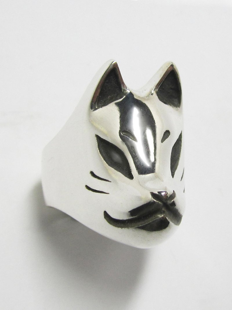 Fox face RING large - General Rings - Other Metals Silver