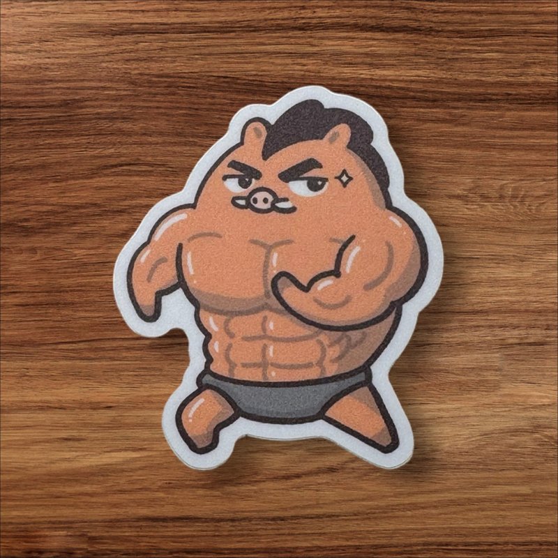 Burnout animals PVC waterproof stickers ∣ Strong boar - Stickers - Plastic 