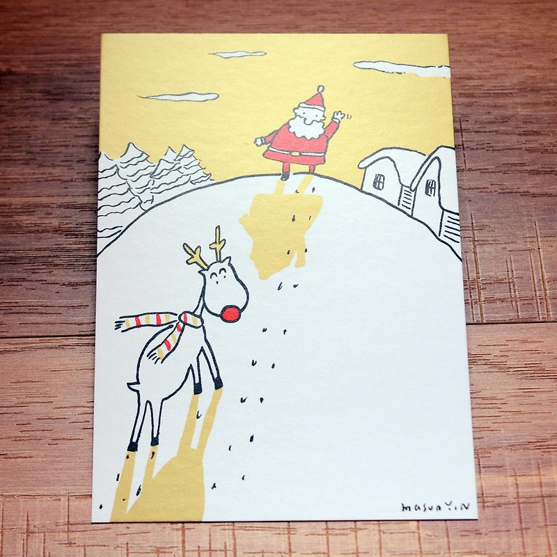 no.15 Follow Me- Gold theme original design Christmas Card - Cards & Postcards - Paper Gold
