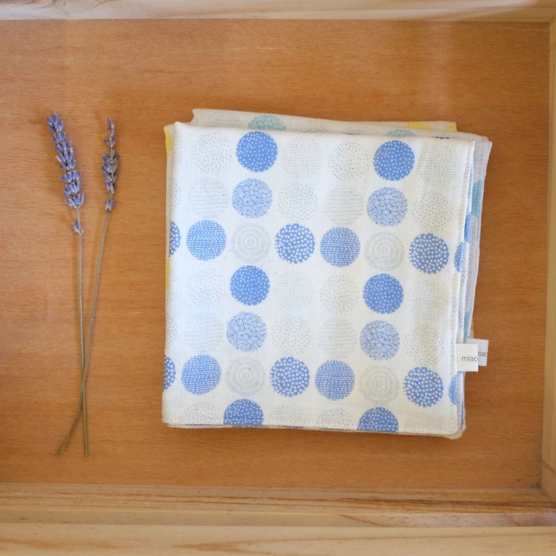 Daily Small Things Jinping Sugar Double Cotton Yarn Towel Blue Sugar - ผ้าเช็ดหน้า - ผ้าฝ้าย/ผ้าลินิน สีน้ำเงิน
