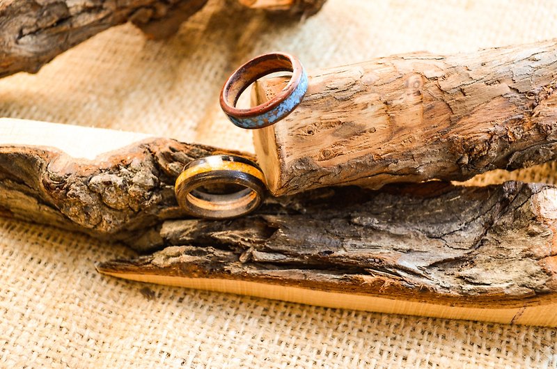 Valentine's Day│Happiness Halo_To Ring│No Box - Couples' Rings - Wood Brown