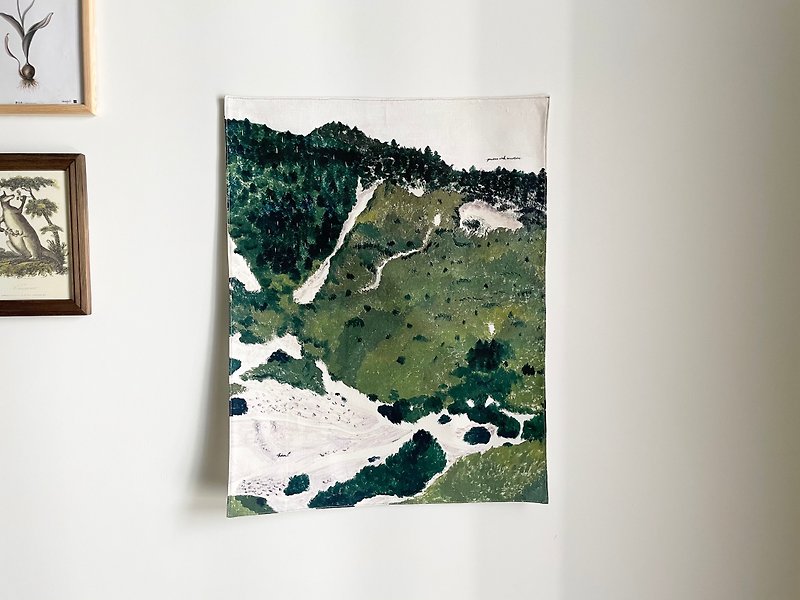 Taiwan Mountain Forest Hanging Cloth - A Corner of Nanhu Valley / With Hanging Cloth Clip 43.5x56cm - โปสเตอร์ - ผ้าฝ้าย/ผ้าลินิน สีเขียว