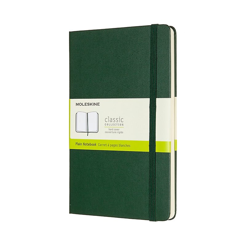 MOLESKINE 經典硬殼筆記本 - L型 - 空白綠 - 燙金服務 - 筆記簿/手帳 - 紙 綠色