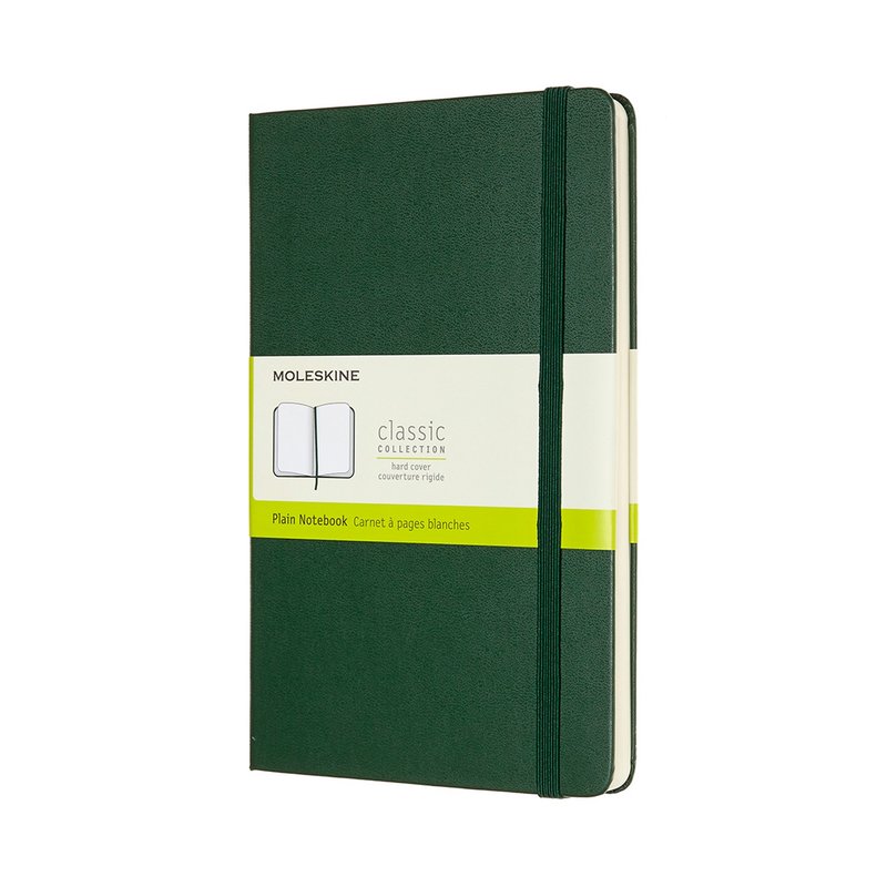 MOLESKINE クラシック ハードシェル ノート - L タイプ - ブランクグリーン- 箔押しサービス - ノート・手帳 - 紙 グリーン