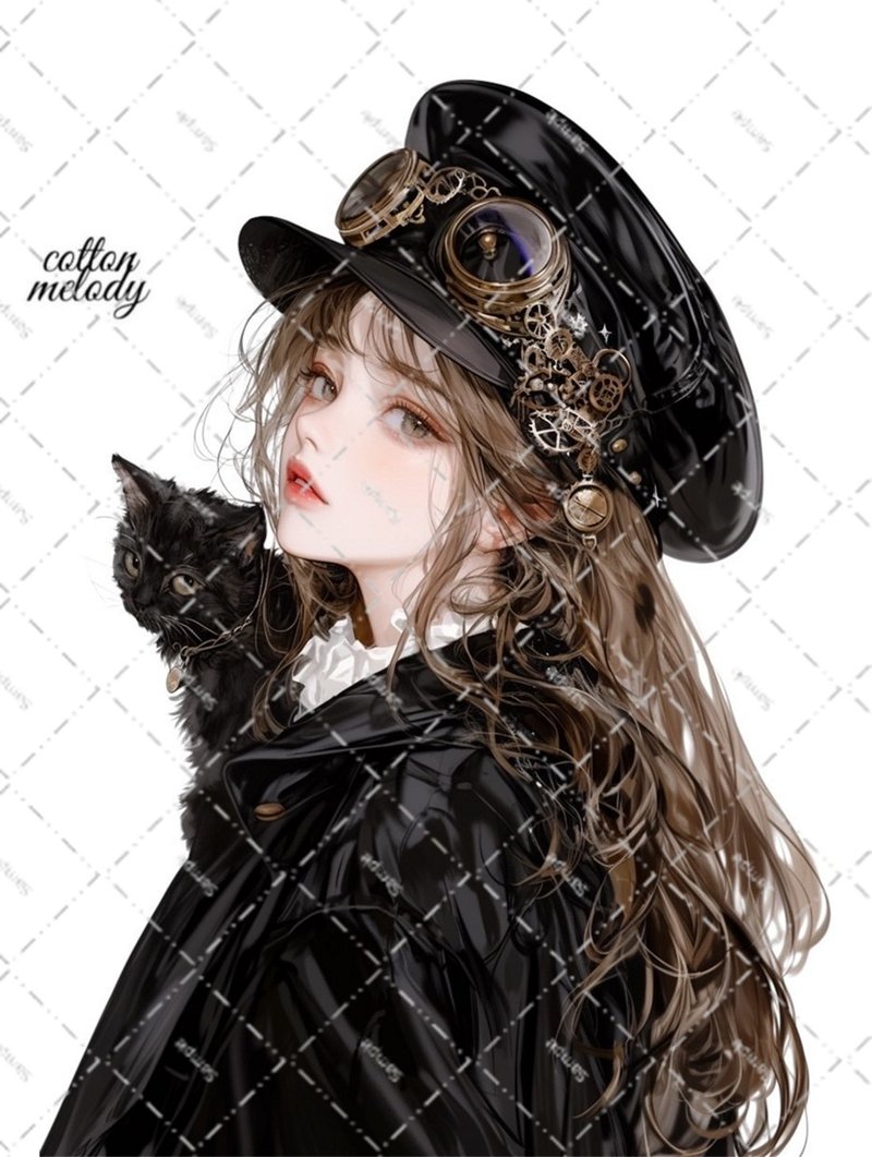 original sticker no.6373 人物ステッカー オリジナルステッカー 人物ステッカー 女の子ステッカー オリジナル人物ステッカー - 貼紙 - 紙 