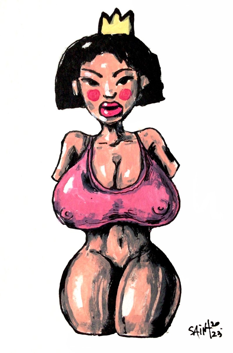 女孩小畫原創，情色，奶子，胸部，NSFW，壓克力畫，紙。 - 海報/掛畫/掛布 - 紙 多色