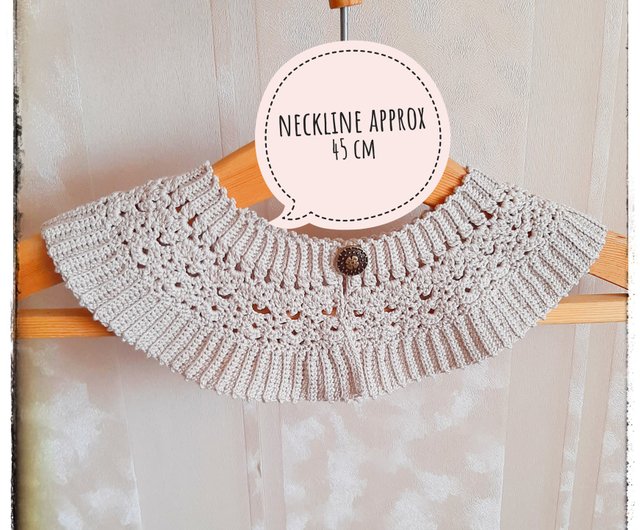 Vintage Inspired Collar Peter Pan Collar for women Crochet powder color  collar - Shop Konkovochka Collar Necklaces - Pinkoi