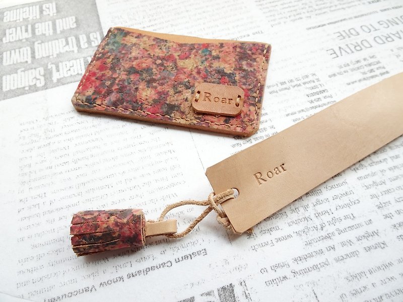 100% hand-stitched leather/light business card holder/credit card leisure card banknote storage/card holder/bookmark/customized/gift box - Wallets - Genuine Leather Red