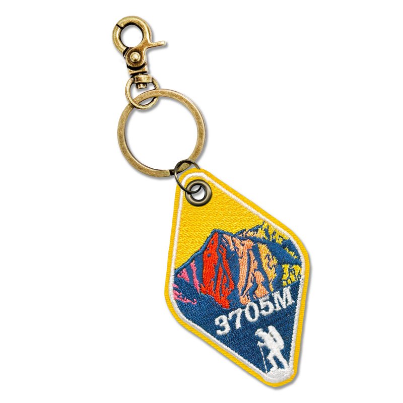 【台灣百岳刺繡鑰匙圈】中央尖山 Mt. Zhongyangjian - 吊飾/掛飾 - 繡線 