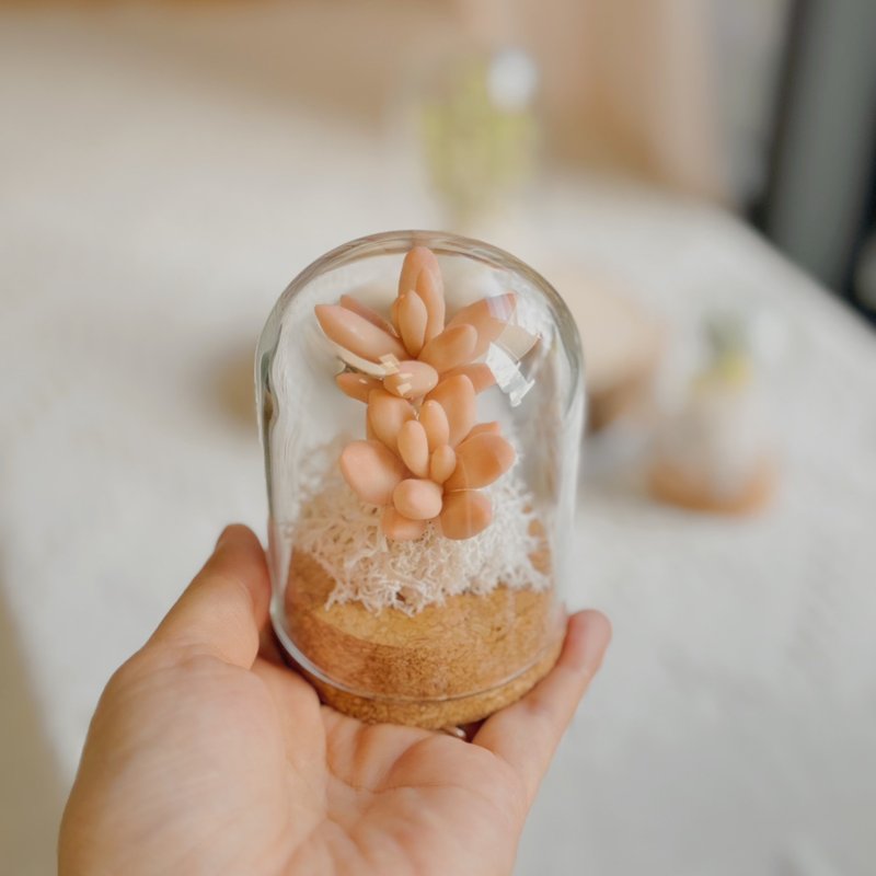 Simulated succulent clay B-2 mini glass cup. Gifts, decorations, holiday gifts - Items for Display - Clay Green