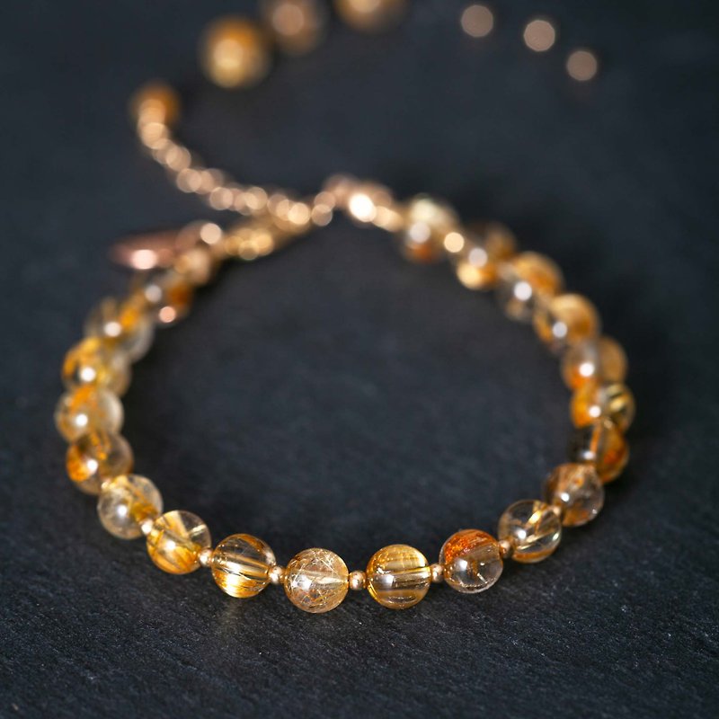 Golden Rutilated Quartz , 14K Gold Filled Findings Bracelet - Bracelets - Semi-Precious Stones Gold