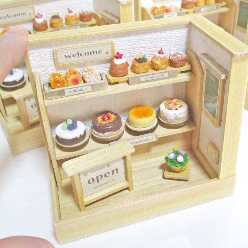 ミニチュアケーキショップ　ミニチュアフード - 擺飾/家飾品 - 木頭 卡其色
