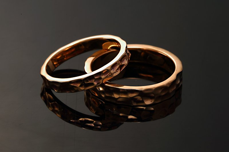 Handmade/water wave ring - แหวนทั่วไป - ทองแดงทองเหลือง สีทอง