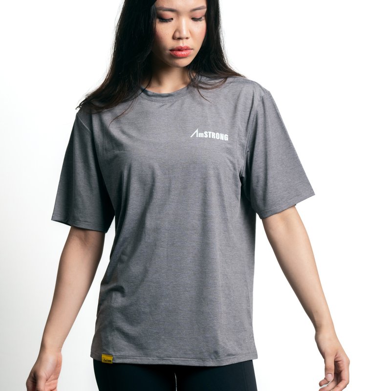 [Hong Kong Design] Stylish and sporty Active Tee round neck T-shirt - Unisex Hoodies & T-Shirts - Polyester Gray