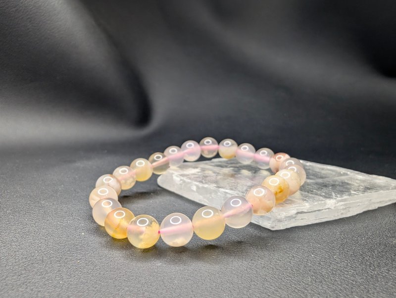 櫻花瑪瑙 Blossoms Agate 8mm 手串 天然水晶 - 手鍊/手環 - 水晶 