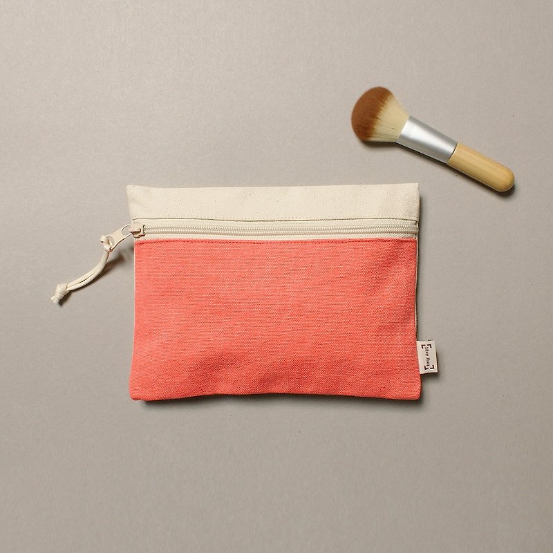 Neon Orange LayBag Sleeping Bag Makeup Storage Bag - กระเป๋าเครื่องสำอาง - ผ้าฝ้าย/ผ้าลินิน สีส้ม